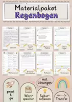 Vorschau - Arbeitsblätter - Regenbogen Lesetext mit Fragen + Lösungen Leseverstehen Wortspeicher didaktische Reserve Lesen Leseverständnis - Deckblatt