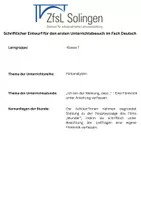 Vorschau - Stundenentwürfe - 1. Unterrichtsbesuch Deutsch Filmkritiken - Seite 1