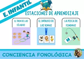 Vista previa - Unidades / Secuencias / Situaciones de Aprendizaje - ESTACIONES INFANTIL CONCIENCIA FONOLÓGICA - Portada