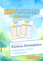 Vorschau - Arbeitsblätter - Einmaleins Mathematik Kopfrechnen Ping Pong Multiplikation mit Faktorsuche - Deckblatt