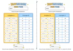 Vorschau - Arbeitsblätter - Einmaleins Mathematik Kopfrechnen Ping Pong Multiplikation mit Faktorsuche - Seite 3