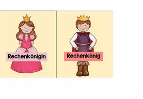 Vorschau - Bildkarten - Rechenkönigin und Rechenkönig - Seite 1