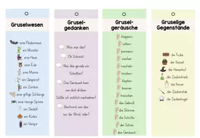 Vorschau - Merkblätter - Gruselfächer für die Gruselgeschichte - Seite 1
