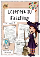 Vorschau - Arbeitsblätter - Leseheft zu Fasching - Klasse 3 - Deckblatt