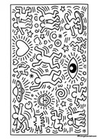 Vorschau - Mal- und Bastelvorlagen - Keith Haring - Ausmalbilder Kunst - Seite 3
