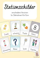 Vorschau - Stationenlernen - Stationsschilder - verschiedene Versionen - Deckblatt