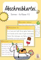 Vorschau - Aufgabenkarten - Abschreibkartei Sommer für Klasse 1/2 #eurokäfer - Deckblatt