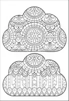 Vorschau - Mal- und Bastelvorlagen - Wolken Ausmalbilder gefüllt mit Mandala - Seite 2
