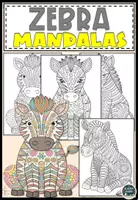 Vorschau - Mal- und Bastelvorlagen - Zebra Mandalas Ausmalbilder für Klassen 1–4 - Deckblatt