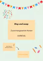 Vorschau - Aufgabenkarten - Stop and swap (Zusammengesetzte Nomen - Karneval) - Deckblatt