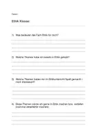 Vorschau - Arbeitsblätter - Ethik - Was habe ich schon gemacht? - Deckblatt