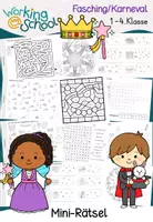 Vorschau - Arbeitsblätter - Fasching & Karneval Rätsel | Grundschule Freiarbeit Klasse 1-2 - Deckblatt