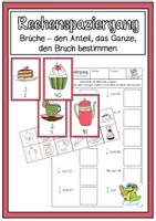 Vorschau - Arbeitsblätter - Brüche - den Anteil, das Ganze, den Bruch bestimmen - Rechenspaziergang - Deckblatt