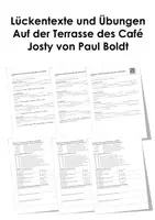 Vorschau - Arbeitsblätter - Auf der Terrasse des Café Josty von Paul Boldt (Lückentext und Übungen kompakt) - Deckblatt