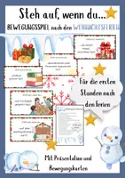 Vorschau - Spiele - Bewegungsspiel Weihnachtsferien "Steh auf, wenn..." - Deckblatt