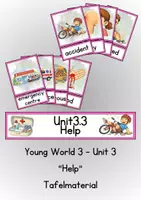 Vorschau - Präsentationen/Tafelbilder - Tafelmaterial Young World 3 Unit 3 "Help" - Klett - Deckblatt