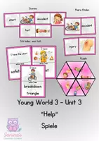 Vorschau - Spiele - Spiele Young World 3 Unit 3 "Help" - Deckblatt