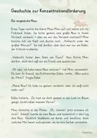 Vorschau - Fördermaterial/Inklusion - Geschichten zur Konzentrationsförderung - mit Quizfragen - Seite 1