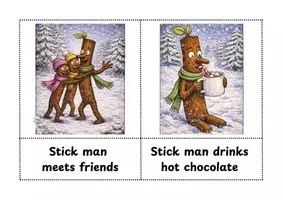 Vorschau - Bildkarten - Wort- Bildkarten winter activities zum Buch: stick man - Seite 2