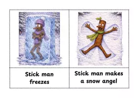 Vorschau - Bildkarten - Wort- Bildkarten winter activities zum Buch: stick man - Seite 3