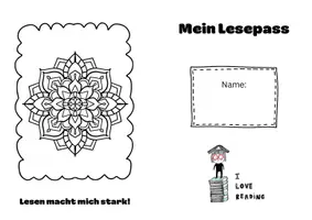 Vorschau - Mal- und Bastelvorlagen - Lesepässe in 10 Covervarianten - Seite 1