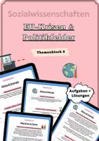 Vorschau - Arbeitsblätter - EU-Politikfelder & Krisen – Migration/Flucht sowie Klima/Energie | Handlungsfähigkeit & Konfliktlinien (Sek II) - Deckblatt