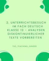 Vorschau - Stundenentwürfe - 2. Unterrichtsbesuch Deutsch diskontinuierliche Texte - Deckblatt