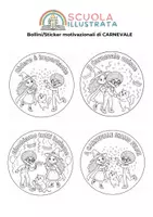 anteprima - Materiale di supporto/inclusione - Bollini/Sticker Illustrati Carnevale - Pagina 2