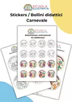 anteprima - Materiale di supporto/inclusione - Bollini/Sticker Illustrati Carnevale - Pagina di copertina