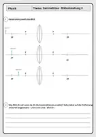 Vorschau - Arbeitsblätter - Sammellinse – Bildentstehung bei unterschiedlichen Gegenstandsabständen - Optik - Deckblatt