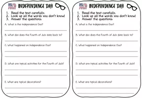 Vorschau - Arbeitsblätter - USA - Independence Day - Leseverstehen, Quiz - Seite 3