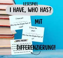 Vorschau - Spiele - I have, who has? Simple Past (unregelm. Verben) + Differenzierung! - Deckblatt