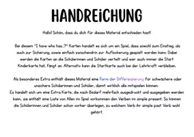 Vorschau - Spiele - I have, who has? Simple Past (unregelm. Verben) + Differenzierung! - Seite 1