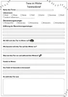 Vorschau - Arbeitsblätter - Steckbrief Tiere im Winter - Seite 1