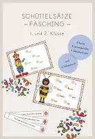 Vorschau - Aufgabenkarten - Schüttelsätze : Aufgabenkärtchen zum Fasching - Deckblatt