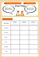 Vorschau - Arbeitsblätter - Interview: school things - Deckblatt