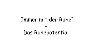Vorschau - Stundenentwürfe - Ruhepotential - Unterrichtsstunde mit Arbeitsblatt zum Ablauf - Seite 2