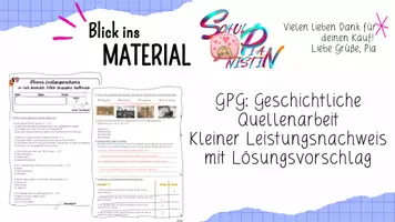 Vorschau - Test - Kleiner Leistungsnachweis: Geschichtliche Quellenarbeit - Deckblatt