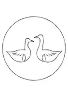 Vorschau - Arbeitsblätter - runde Prickelbilder / Fensterbilder: Gänse - Grundschule - Bastelvorlagen - Seite 2