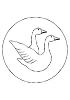 Vorschau - Arbeitsblätter - runde Prickelbilder / Fensterbilder: Gänse - Grundschule - Bastelvorlagen - Seite 3