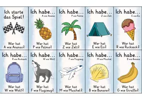 Vorschau - Spiele - Ich habe – Wer hat? Buchstabeneinführung A–Z | Deutsch Lernspiel für die Grundschule - Seite 1