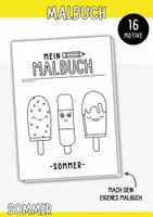 Vorschau - Mal- und Bastelvorlagen - Malbuch basteln - Sommer-Malbuch mit 16 Seiten - Deckblatt