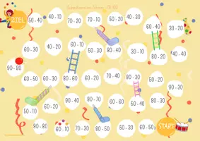 Vorschau - Spiele - Rechenspiel Fasching Subtraktion ZR 100 6-fach differenziert! (Fasching, Fasnacht, Karneval) - Seite 3