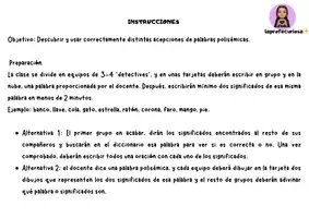 Vista previa - Juegos / Gamificación - JUEGO EL DETECTIVE DE PALABRAS (Palabras polisémicas) - página 1