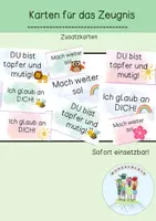 Vorschau - Bildkarten - Karten für das Zeugnis / Mutmachkarten - Deckblatt