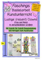 Vorschau - Mal- und Bastelvorlagen - Faschings - Bastelarbeit: lustige (riesen!) Clowns - Deckblatt