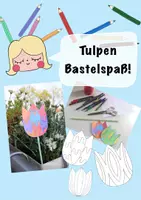 Vorschau - Mal- und Bastelvorlagen - Tulpen Bastelspaß (zum Ausmalen und Basteln) - Deckblatt