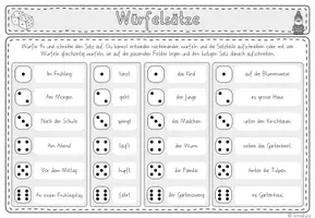 Vorschau - Arbeitsblätter - Würfelsätze - Jahreszeiten - Sätze schreiben - Satzwerkstatt - Seite 3