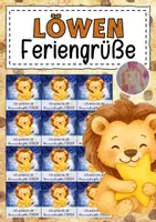 Vorschau - Mal- und Bastelvorlagen - Feriengrüße mit Sternen für die Löwenklasse - Deckblatt