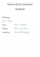 Vorschau - Arbeitsblätter - Halbschriftliche Subtraktion im 1000 - Seite 1
